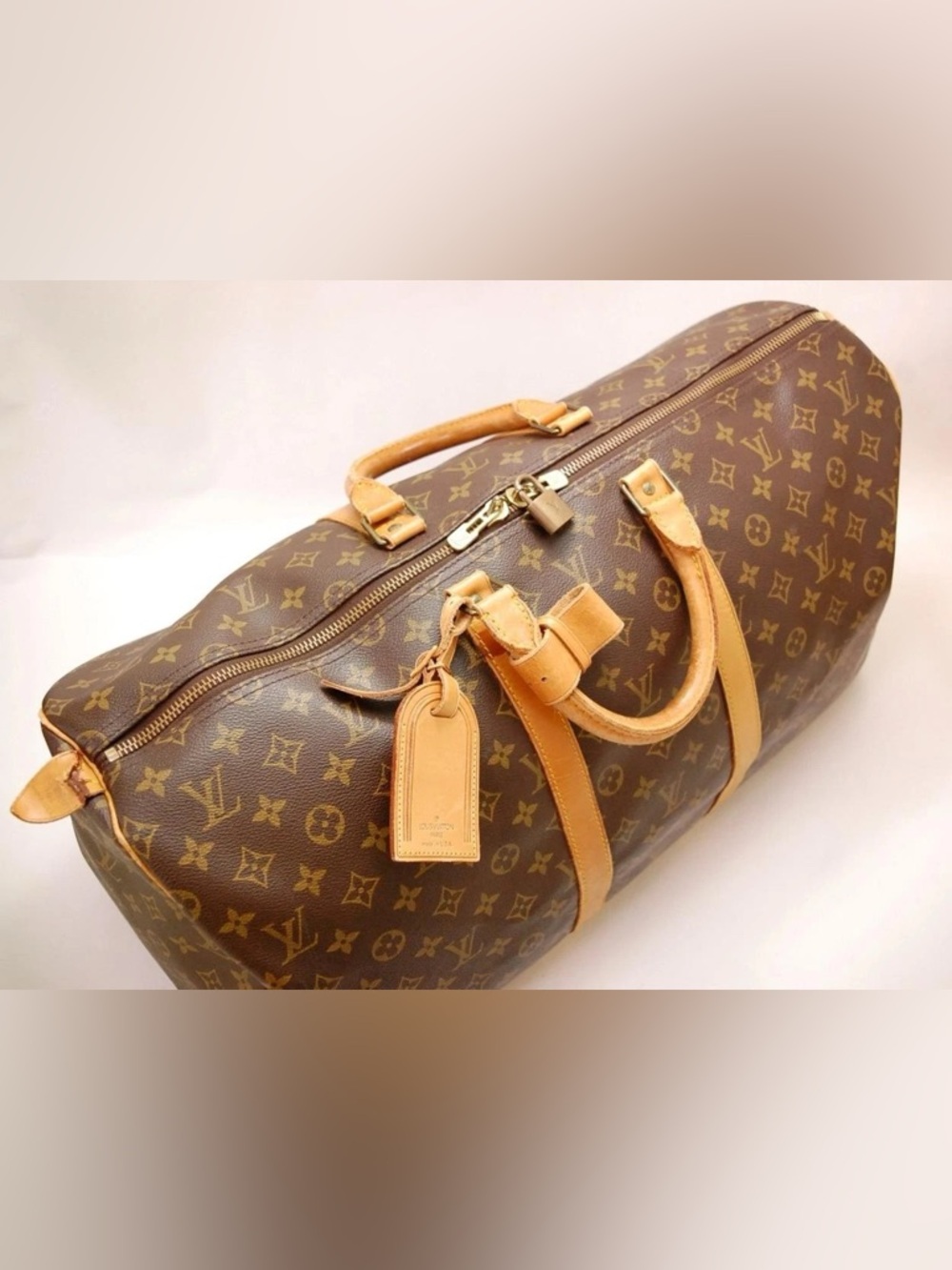 Authentic Louis Vuitton Monogram Keepall 55 Duffle Bag